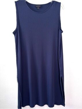 J. Jill Wearever Collection Ribbed Tank Shirt Dress NWOT Medium Beachy Coastal